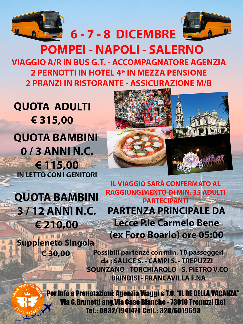 POMPEI RELIGIOSITÀ E PRESEPI, NAPOLI DEI PRESEPI E LUCI D’ARTISTA A SALERNO